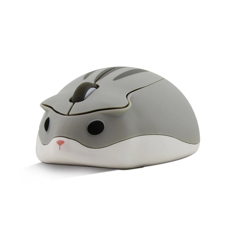 Cute Cartoon Wireless Mouse USB Optical Computer Mini Mouse 1600DPI Hamster Design Small Hand Mice for Laptop Computer