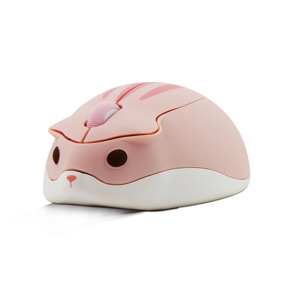 Cute Cartoon Wireless Mouse USB Optical Computer Mini Mouse 1600DPI Hamster Design Small Hand Mice for Laptop Computer