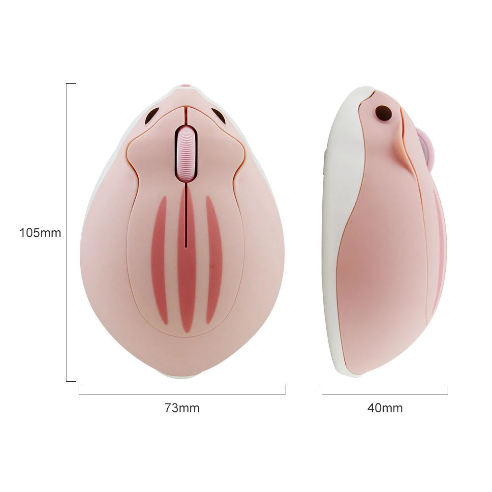 Cute Cartoon Wireless Mouse USB Optical Computer Mini Mouse 1600DPI Hamster Design Small Hand Mice for Laptop Computer
